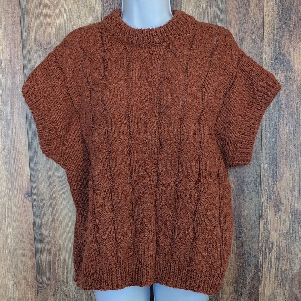 Grace & Lace Rust Cable Knit Sweater XL                        W112